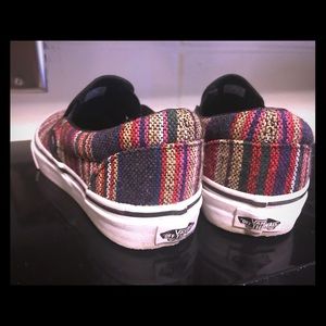 Black Vans with Colored Lines